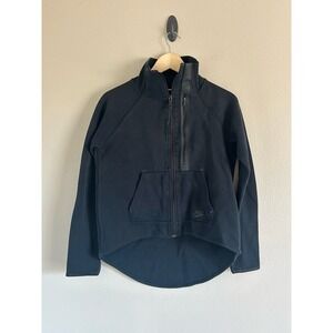 Nike Tech Womens Fleece Moto Cape Sz Medium Black Full Zip Jacket